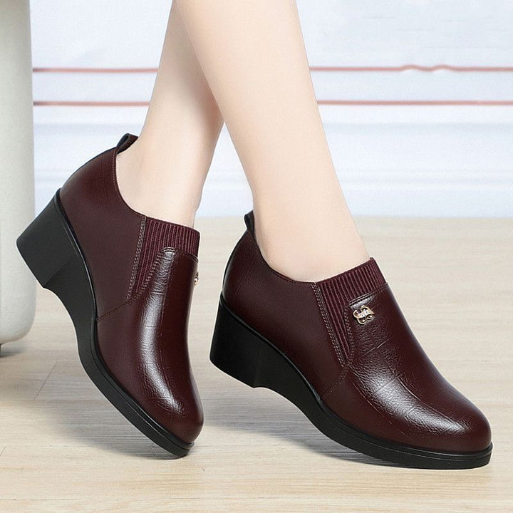 Michelle - Sleek Leather Wedges