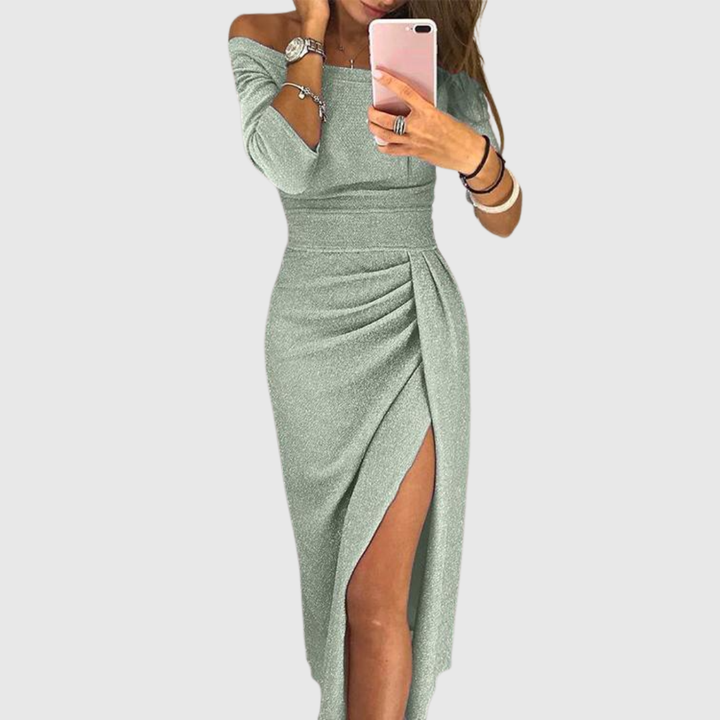 Amelia - Elegant Shimmer Midi Dress