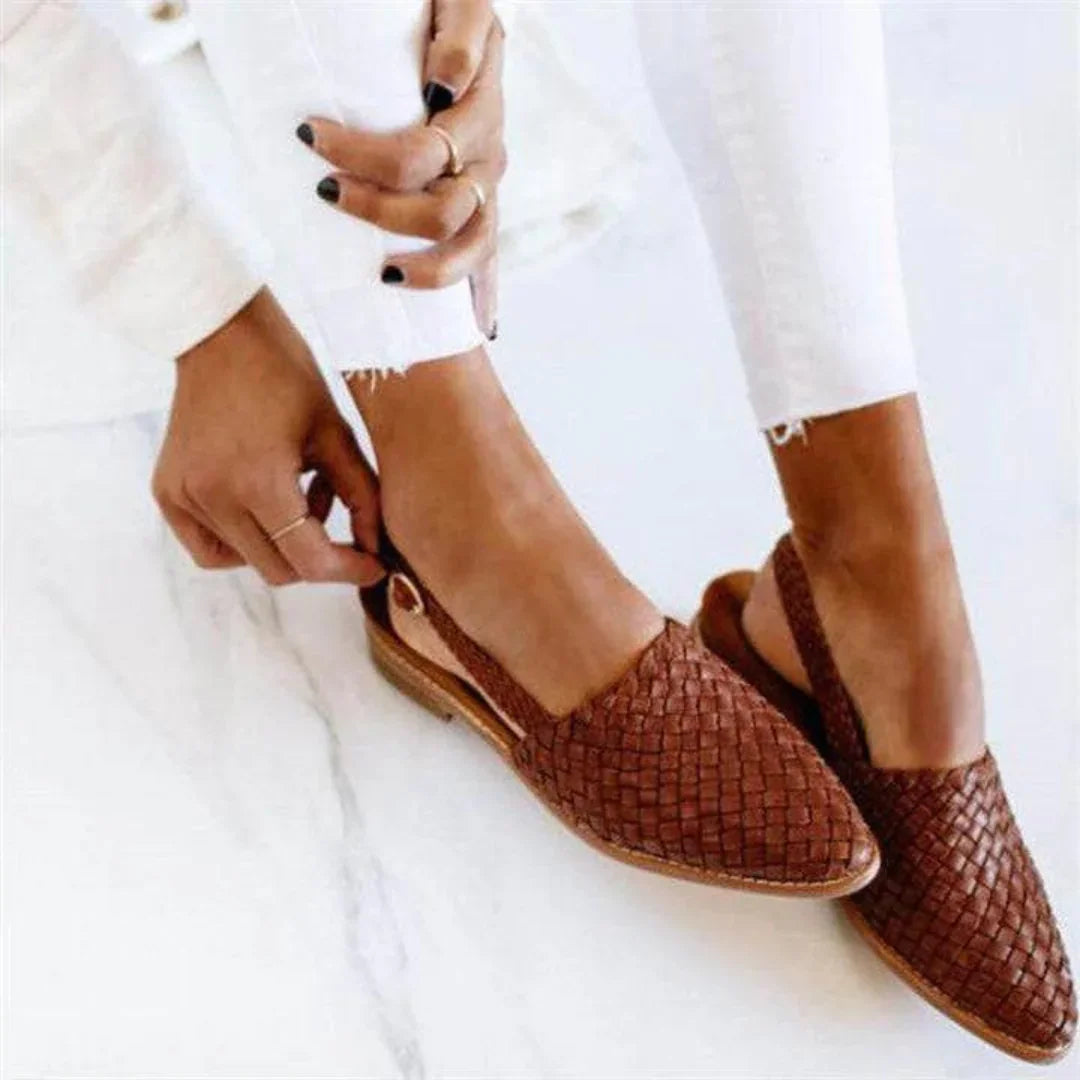 Josie - Textured Slip-On Sandals