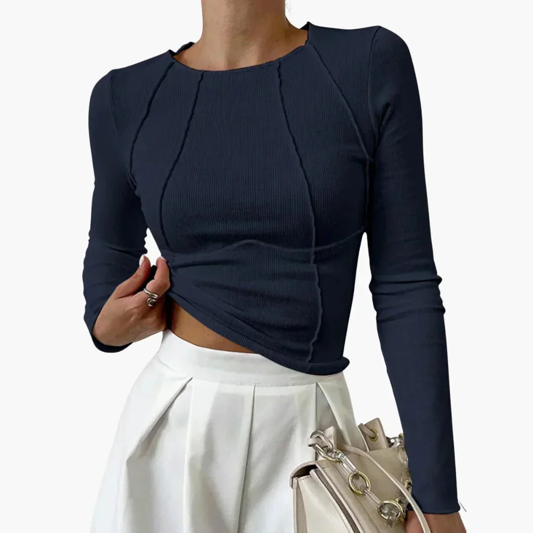 Sleek Ribbed Blouse