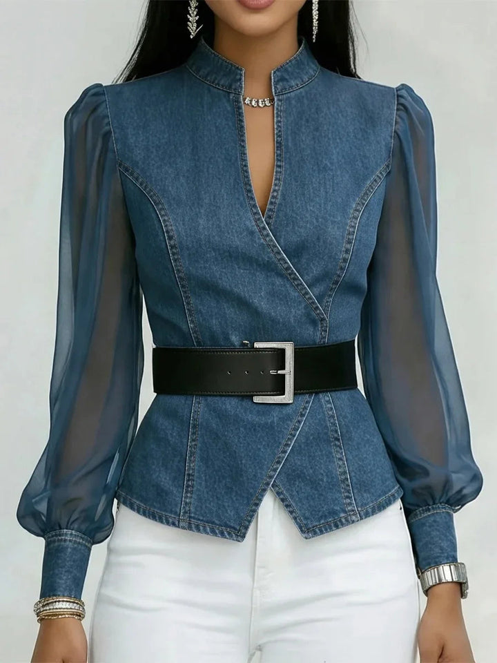 Heather - Tailored Denim Blouse