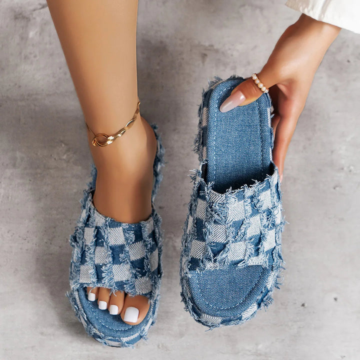Rhea - Cozy Denim Sandal
