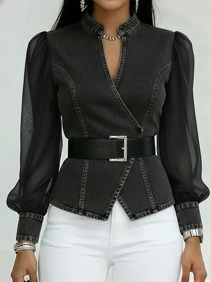 Heather - Tailored Denim Blouse