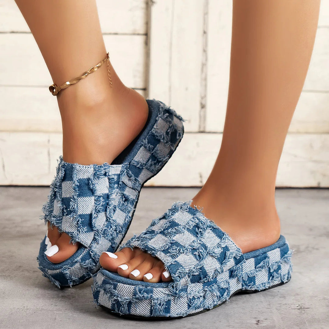 Rhea - Cozy Denim Sandal