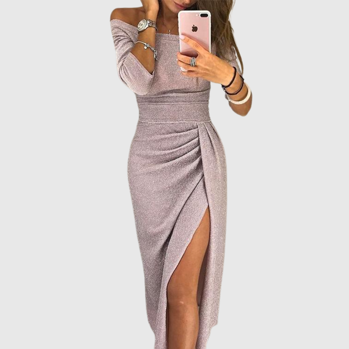 Amelia - Elegant Shimmer Midi Dress
