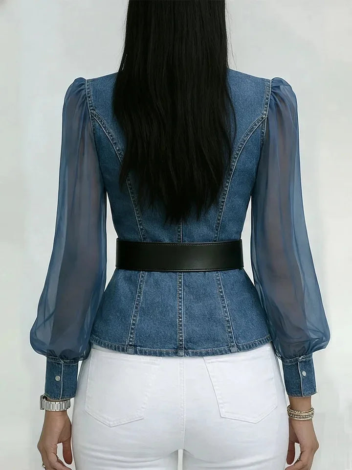 Heather - Tailored Denim Blouse