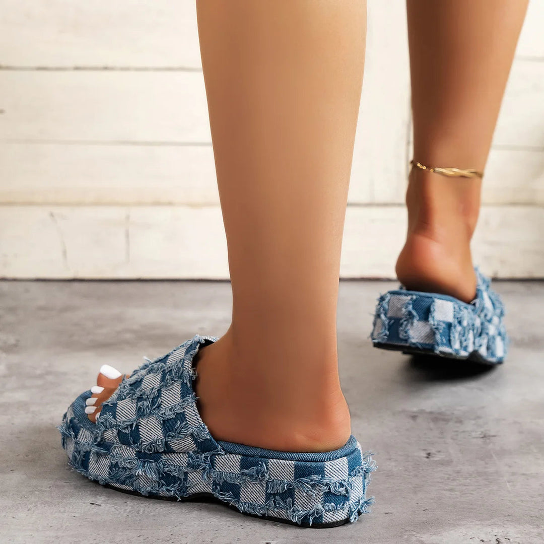 Rhea - Cozy Denim Sandal