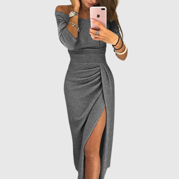 Amelia - Elegant Shimmer Midi Dress