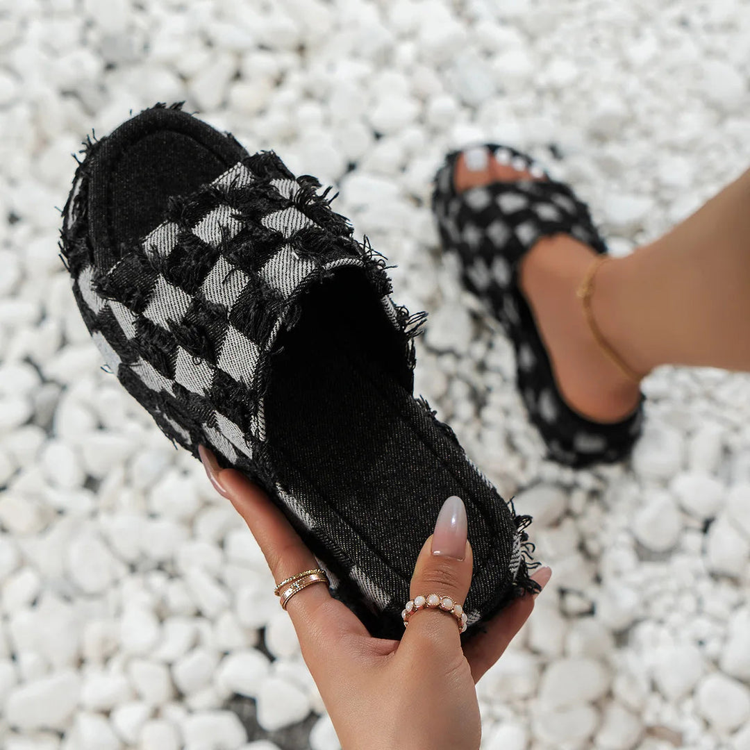 Rhea - Cozy Denim Sandal