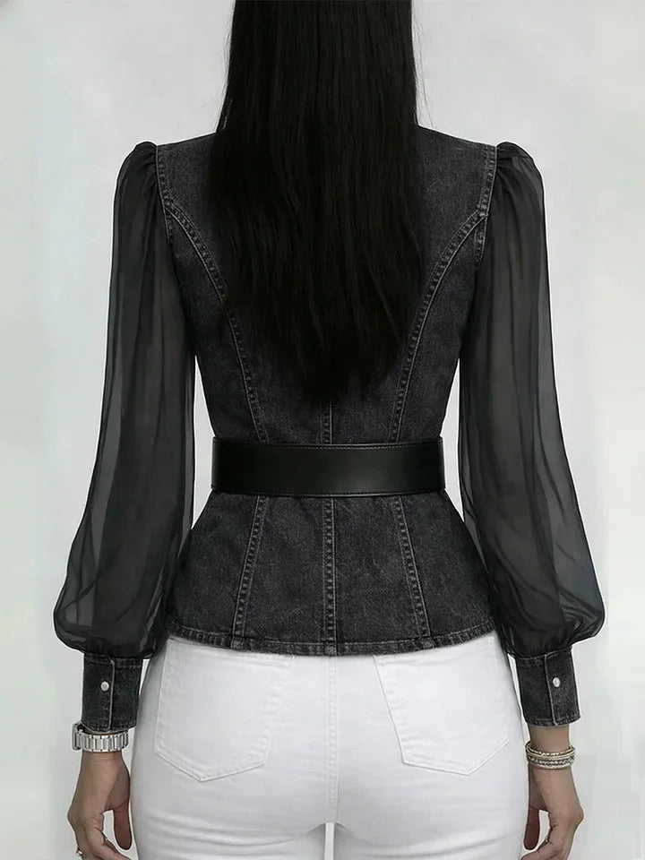 Heather - Tailored Denim Blouse