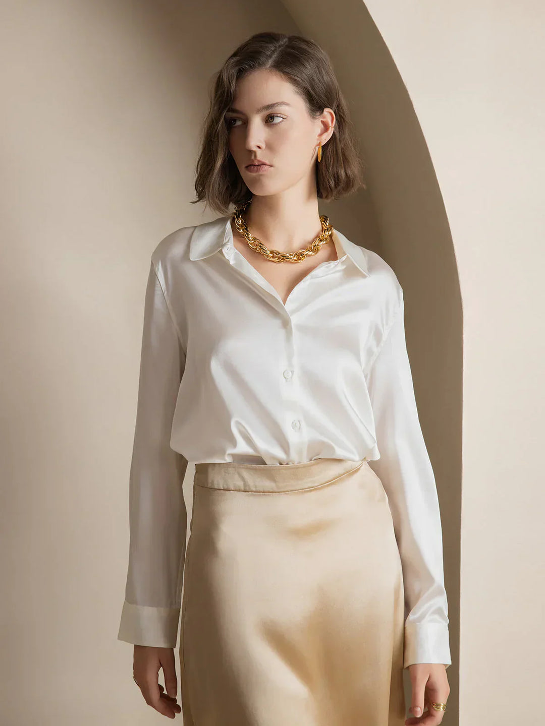Yvonne - Soft Satin Blouse