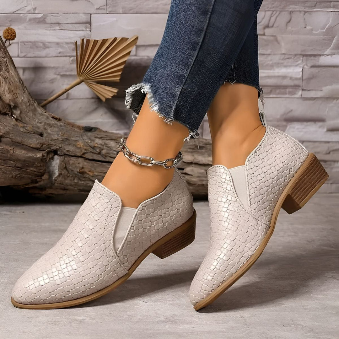 Catherine - Sleek Embossed Loafers