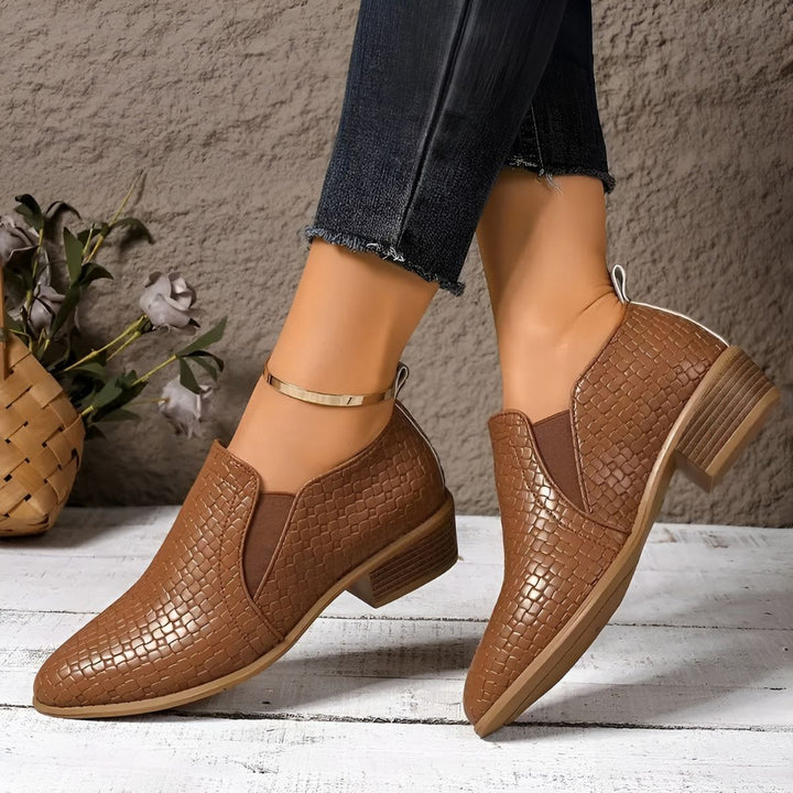 Catherine - Sleek Embossed Loafers