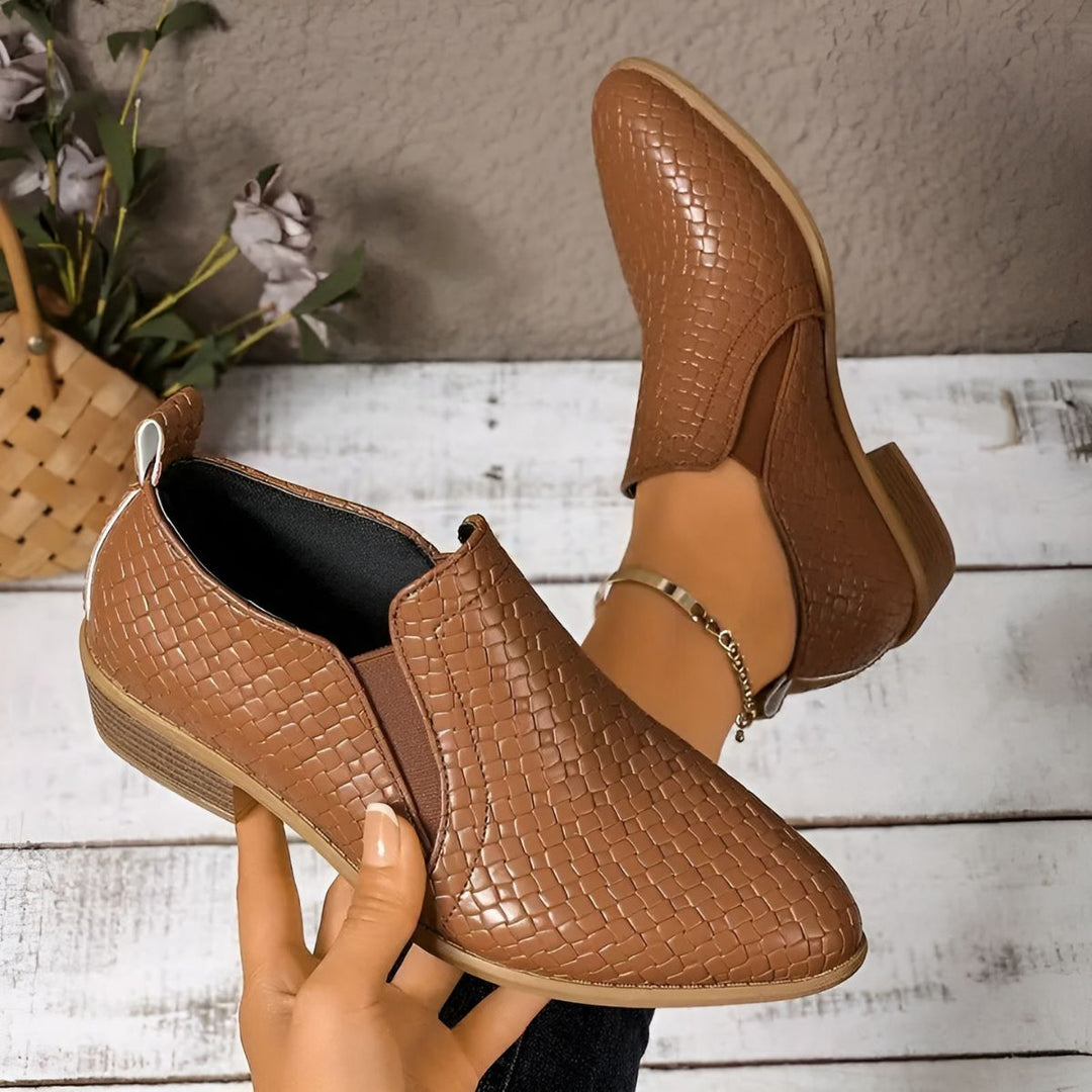 Catherine - Sleek Embossed Loafers