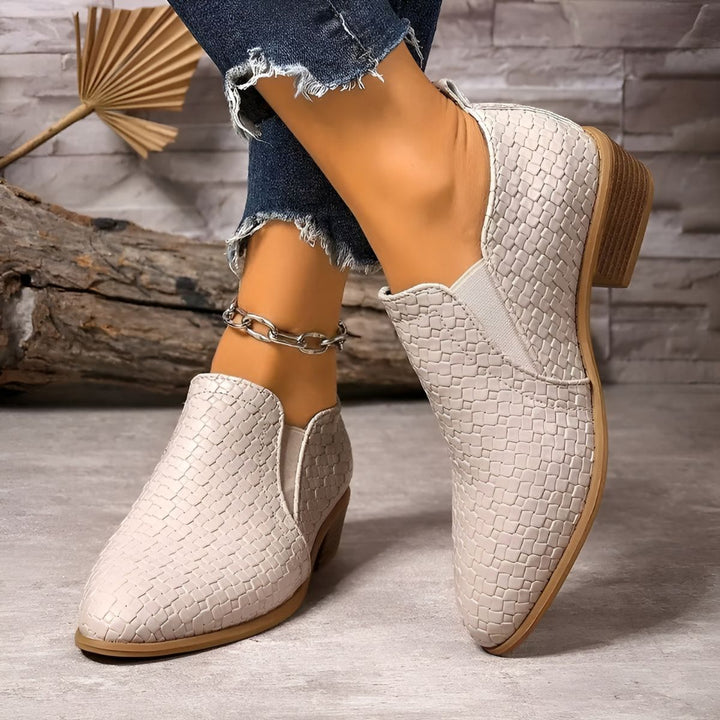 Catherine - Sleek Embossed Loafers