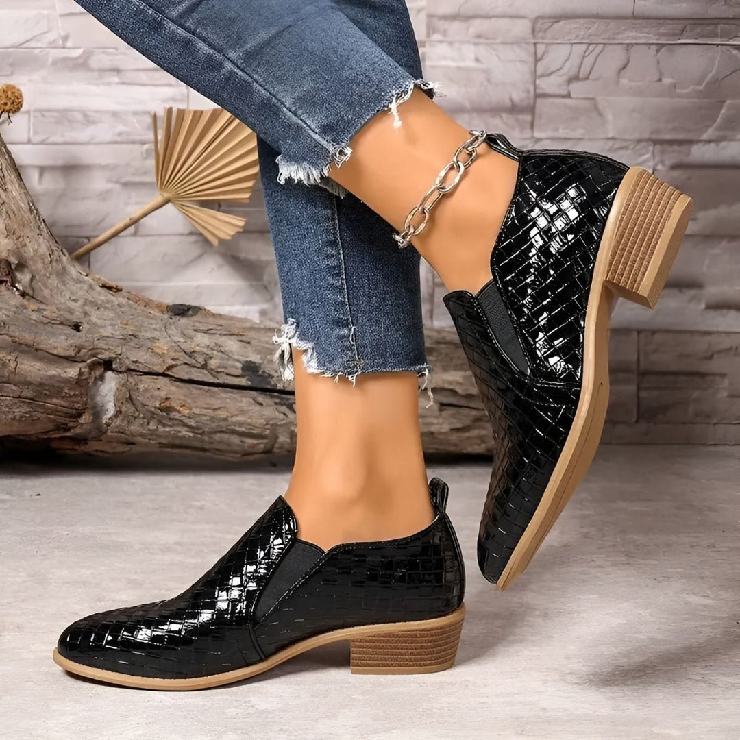 Catherine - Sleek Embossed Loafers