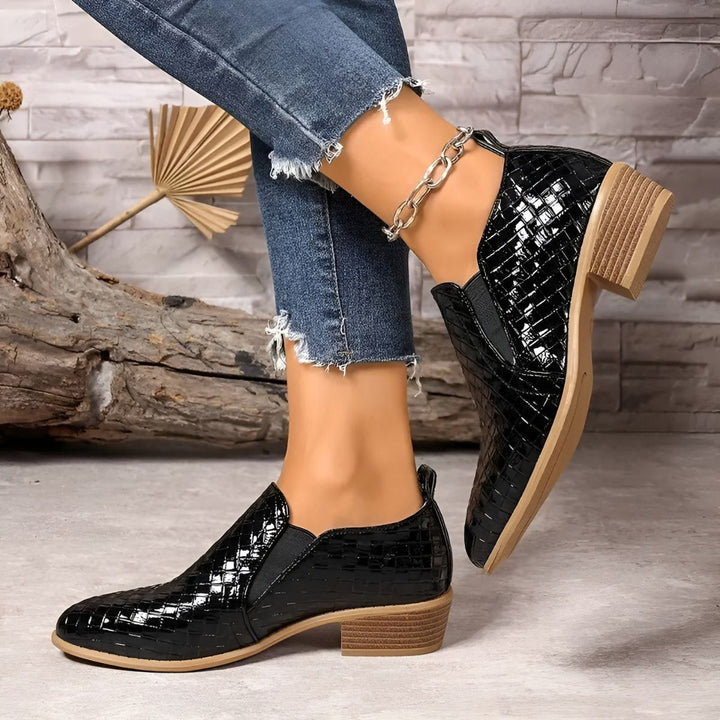 Catherine - Sleek Embossed Loafers