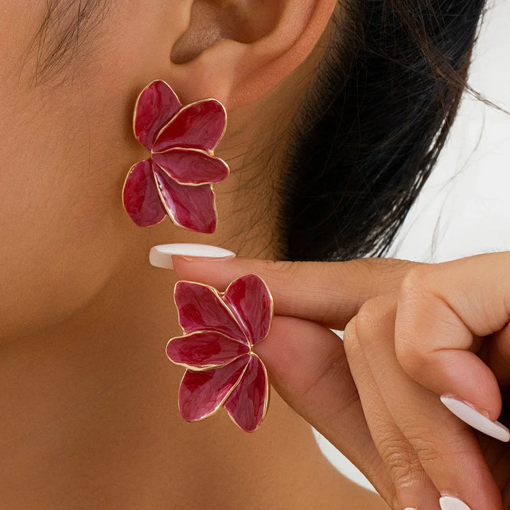 Patricia - Glossy Floral Earrings