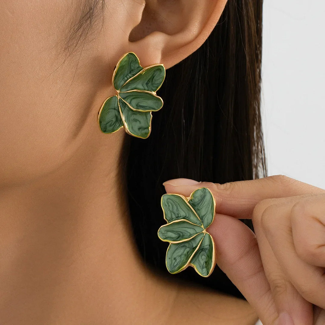 Patricia - Glossy Floral Earrings