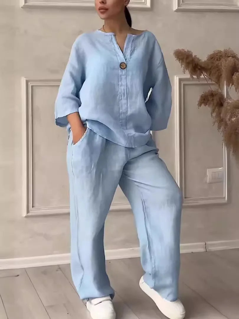 Eliza - Flowing Linen Blouse