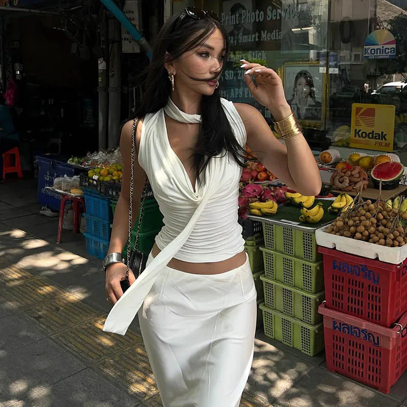 Yvette - Silky V-Neck Blouse