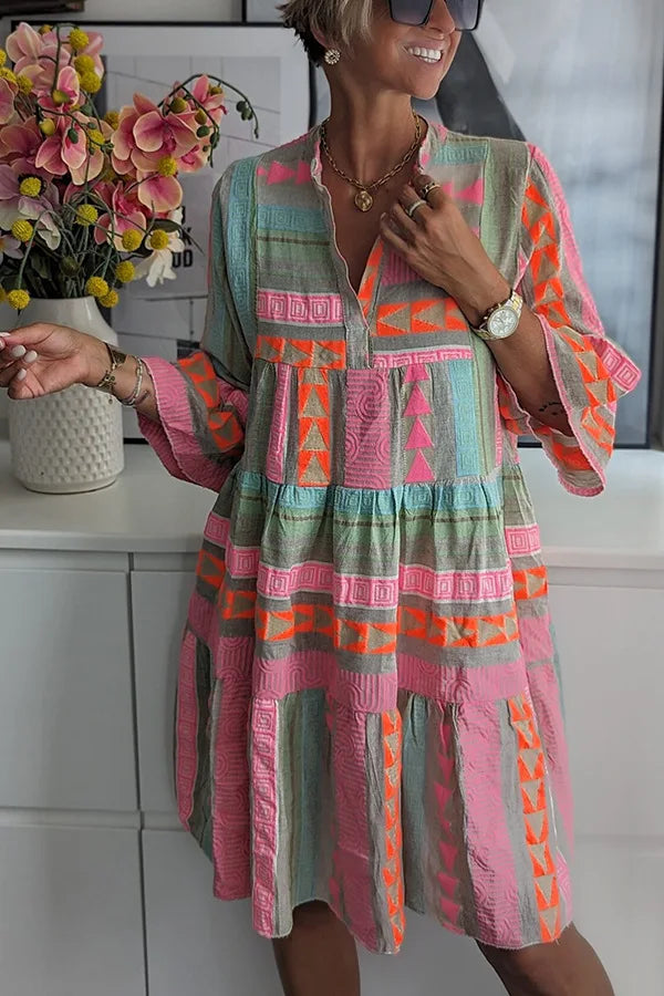 Eliza - Flowing Geometric Dress