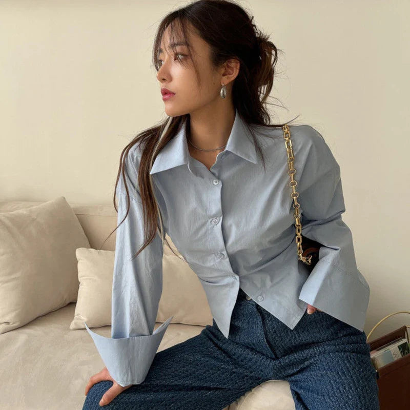 Nyla - Sleek Satin Blouse