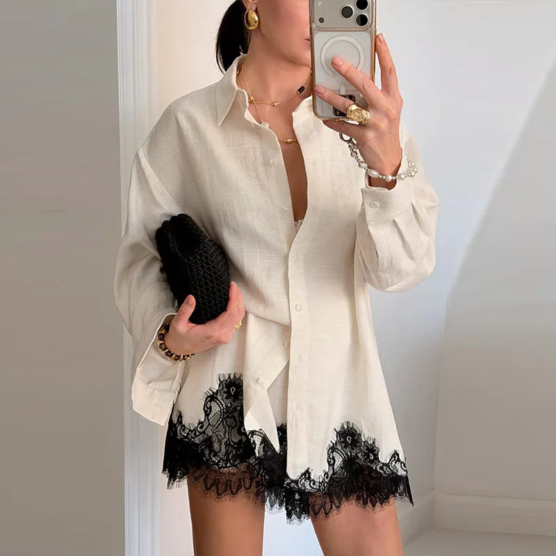 Kendra - Breezy Lace Shorts Set