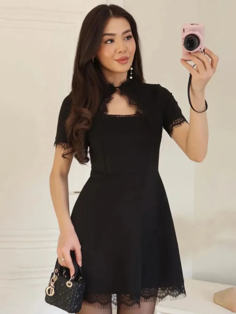 Veda - Sleek Lace Mini Dress