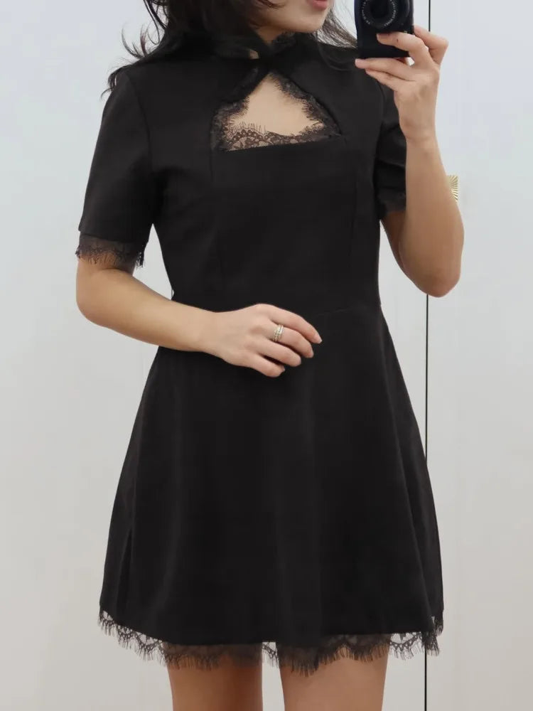 Veda - Sleek Lace Mini Dress