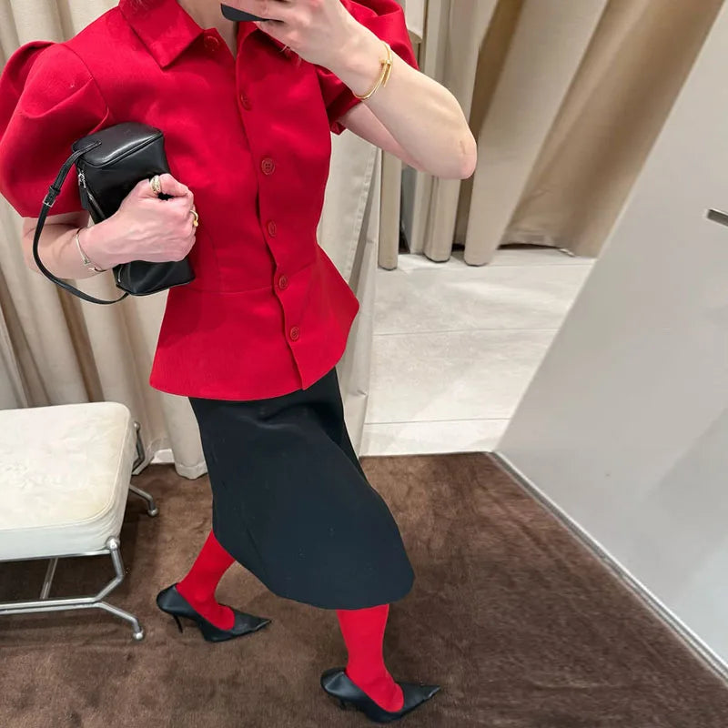 Florence - Elegant Puff Blouse