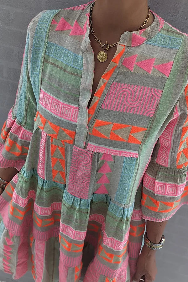 Eliza - Flowing Geometric Dress