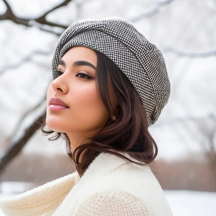 June - Cozy Checked Beanie