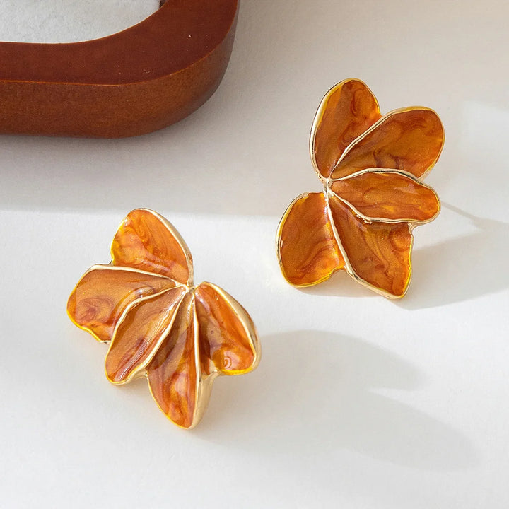 Patricia - Glossy Floral Earrings