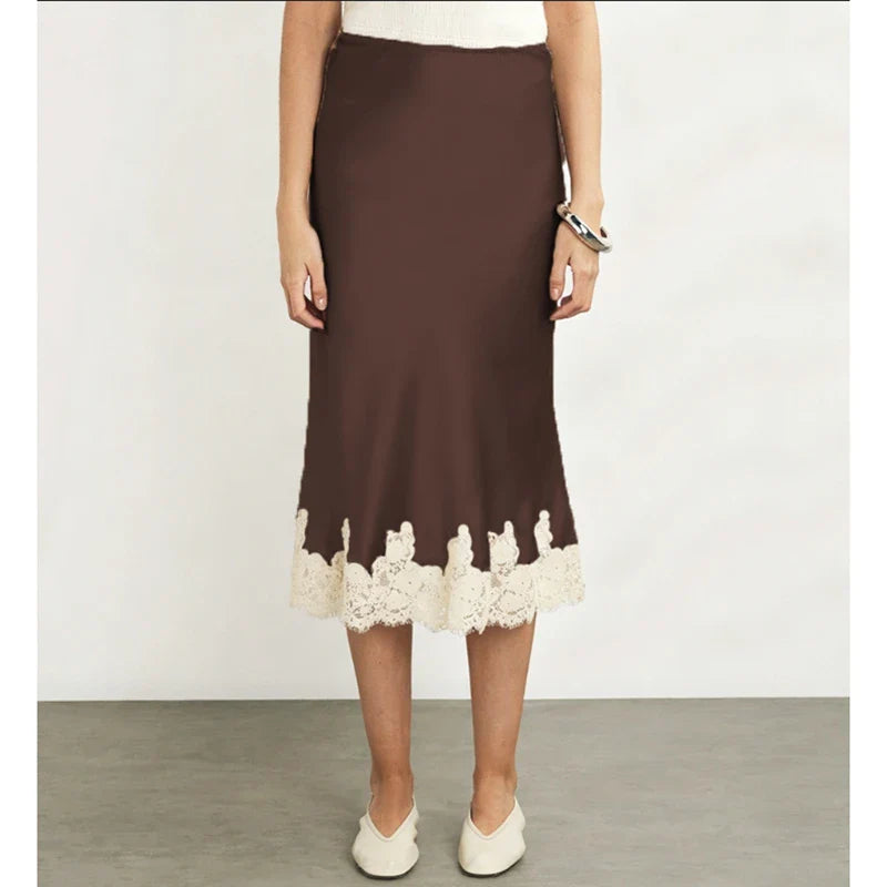 Claire - Elegant Silky Midi Skirt