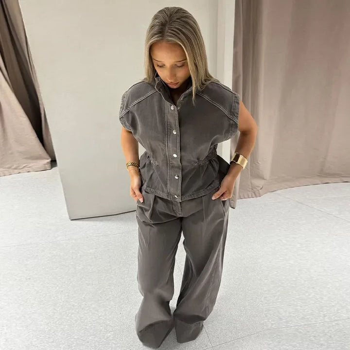 Dorothy - Elegant Denim Vest Set