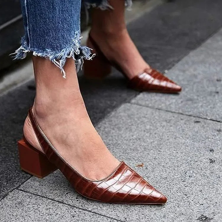 Renata - Sleek Crocodile Sandals