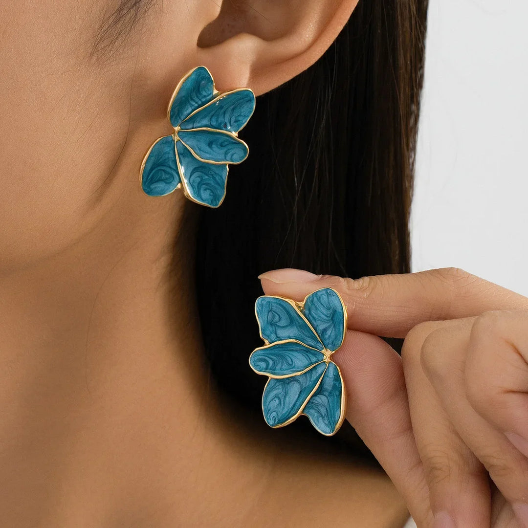 Patricia - Glossy Floral Earrings