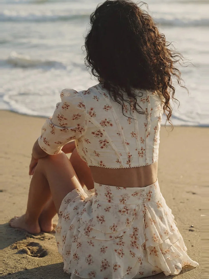 Emma - Flowy Ruffle Mini Skirt Set