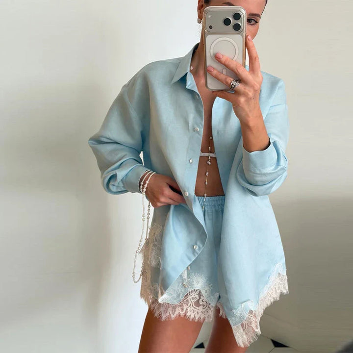 Kendra - Breezy Lace Shorts Set