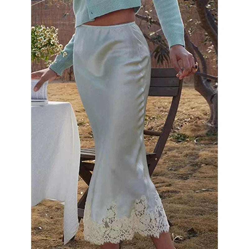 Claire - Elegant Silky Midi Skirt