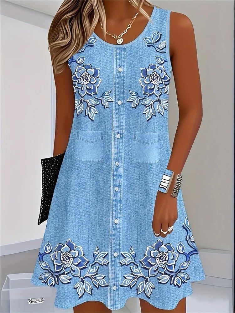 Caroline - Soft Denim Dress