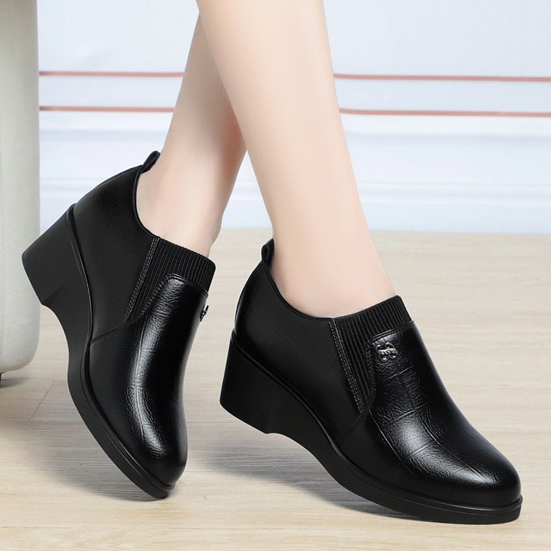 Michelle - Sleek Leather Wedges