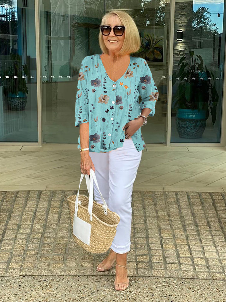 Frida - Soft Floral Blouse